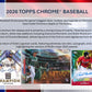 2026 Topps Chrome Baseball Jumbo Box (Presale 7/22)