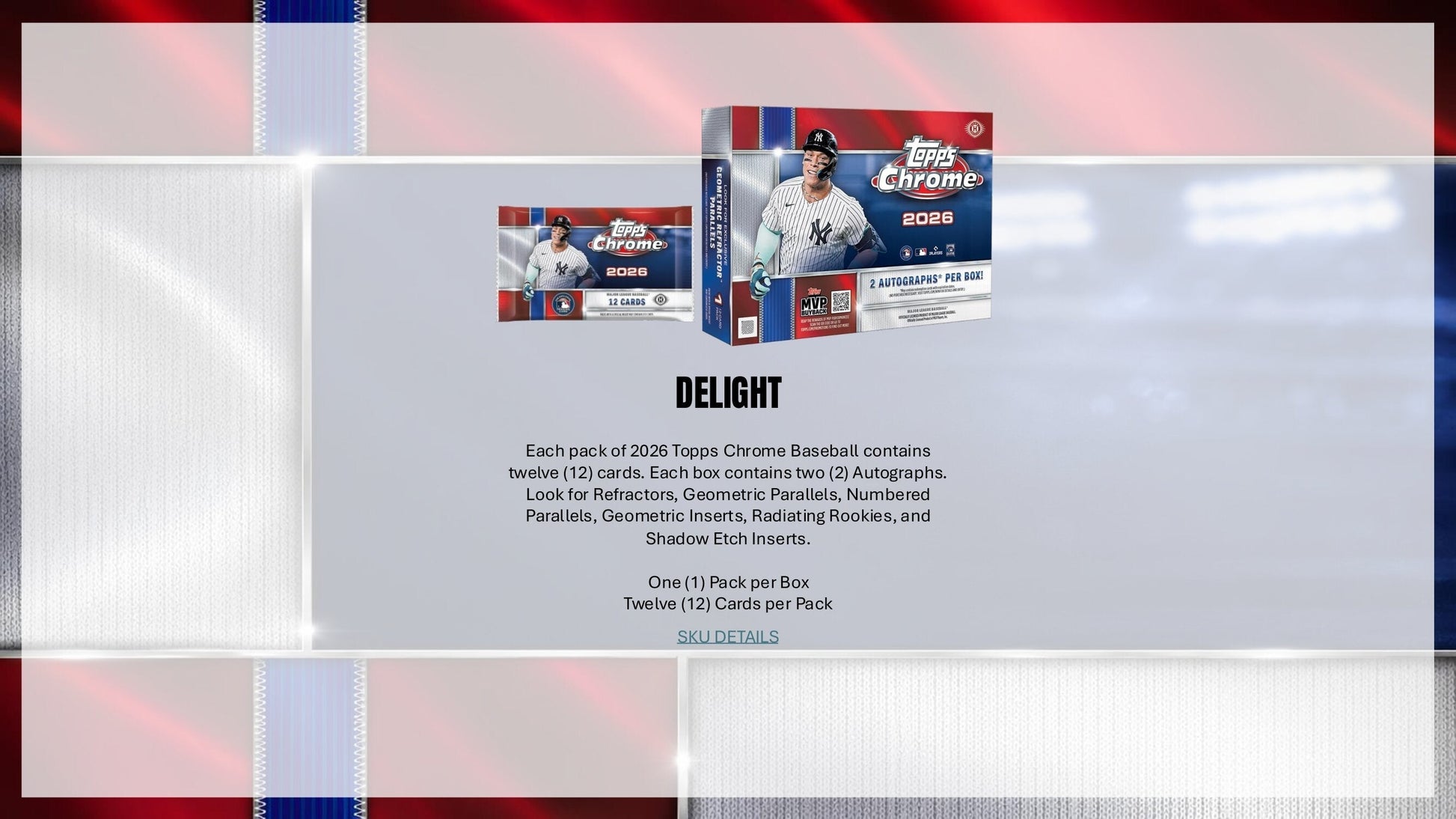 2026 Topps Chrome Baseball Jumbo Box (Presale 7/22)